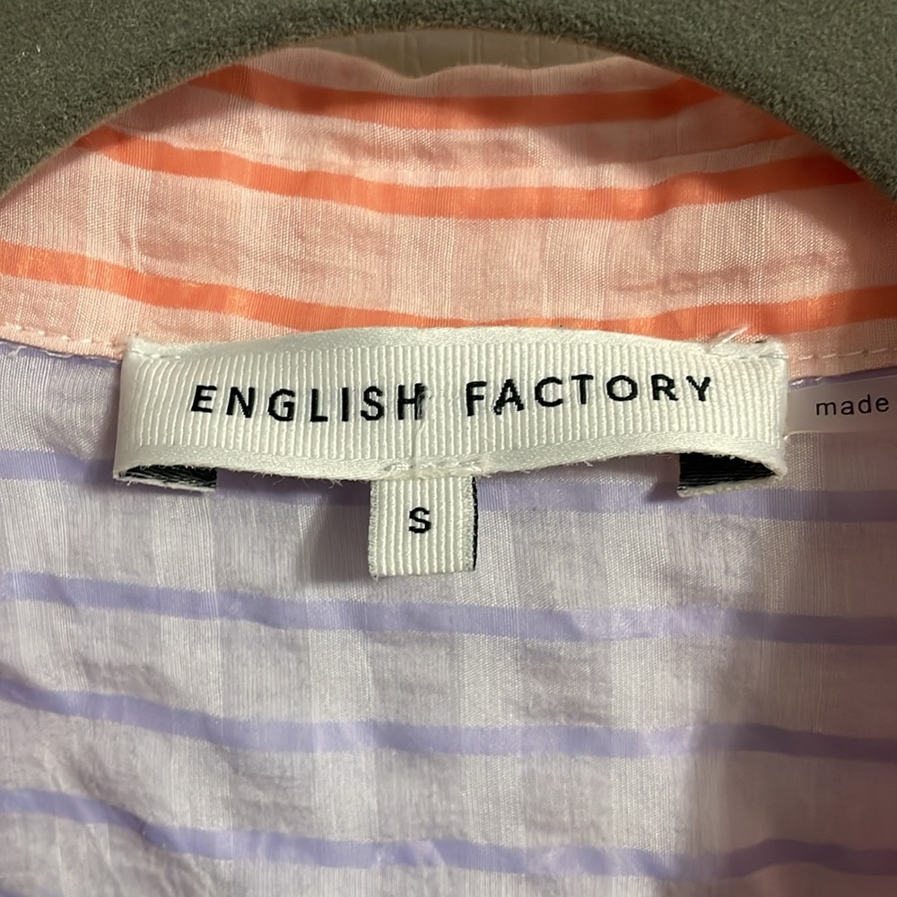English Factory Colorblock Long Sleeve Button Down Preppy Dopamine Soft Girl - Picture 4 of 5